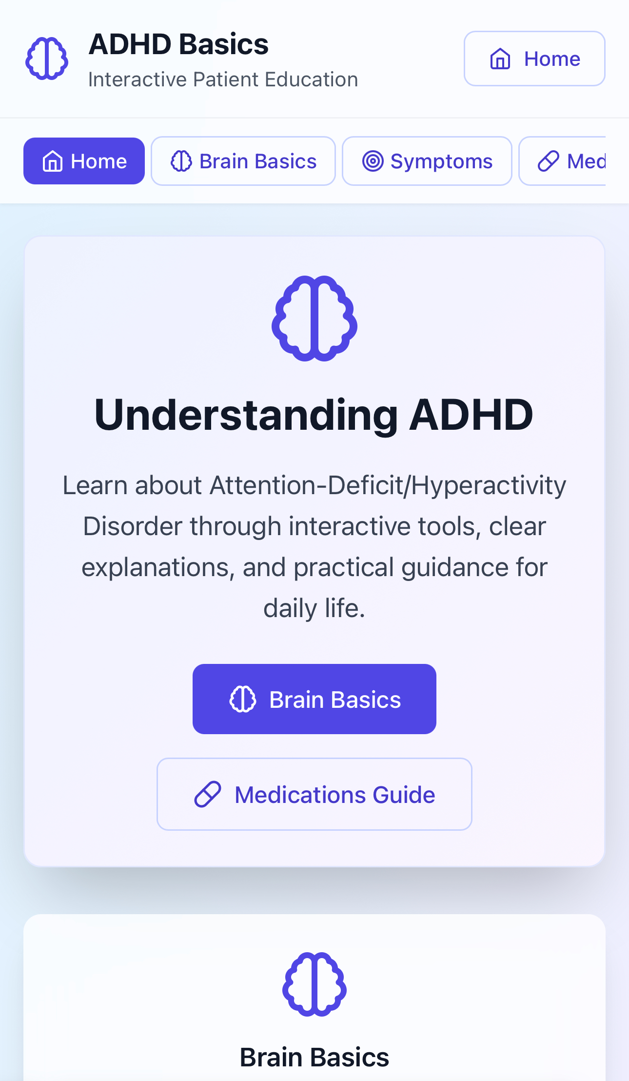ADHD mobile app preview